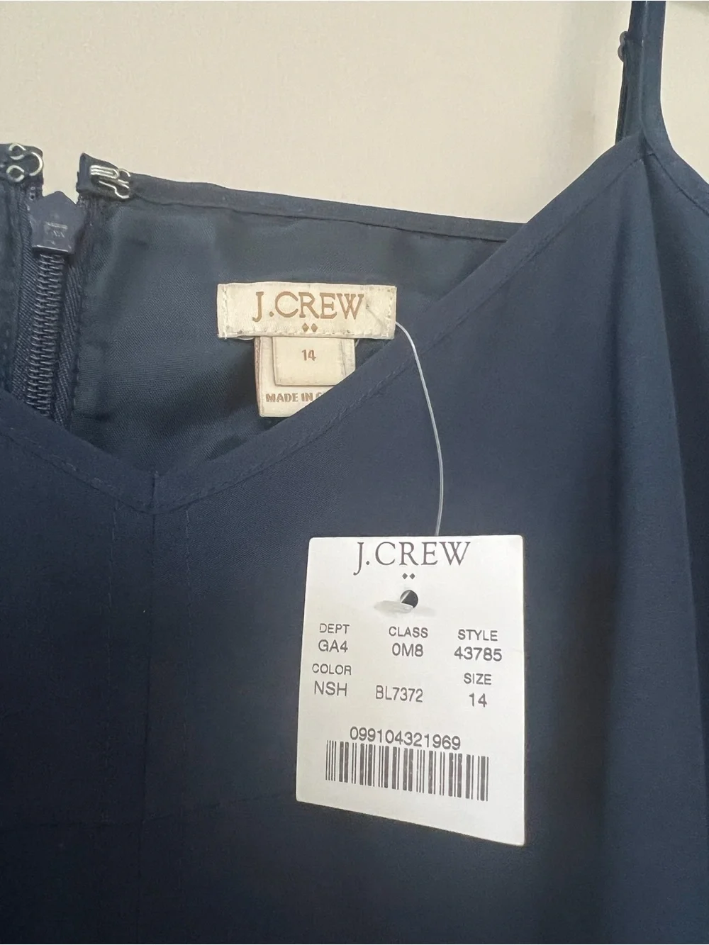 J. Crew Navy Slip Dress with Spaghetti Straps